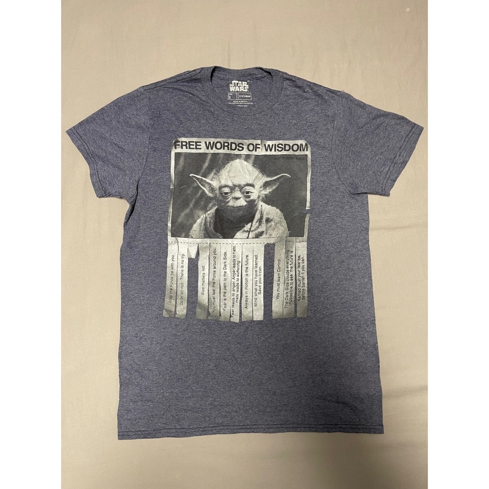 Star Wars Fifth Sun Yoda Free Words of Wisdom Graphic T-Shirt Blue Mens Small